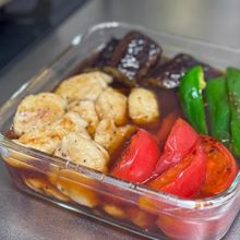 めんつゆでお手軽に✨夏野菜とささみの焼き浸し🍆