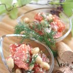 サーモンと大豆の粉チーズオイルマリネ