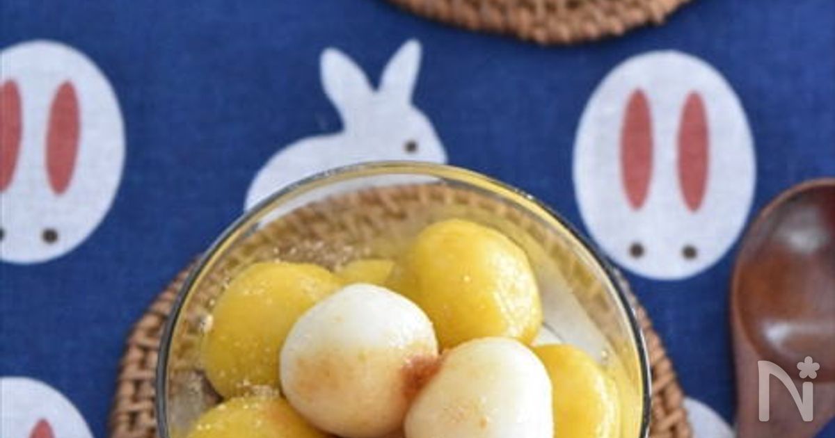 お豆腐白玉で♪２色の月見だんご