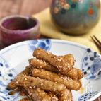 カリカリごぼうの甘辛にんにく醤油焼き【冷凍・作り置き】