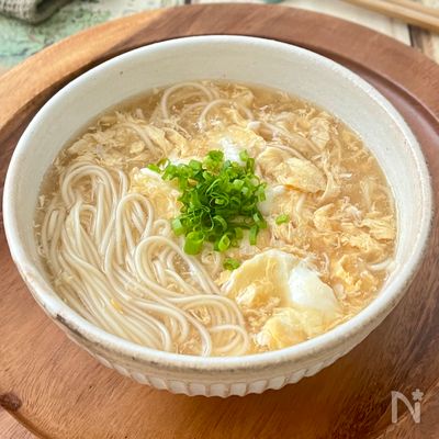 『ふわたまおろしにゅうめん』風邪の時や夜食に最適◎