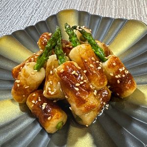楽ラク手抜キッチン🐶🐾の作ってみた!投稿(【アスパラちくわの照り焼き】お弁当に♪)