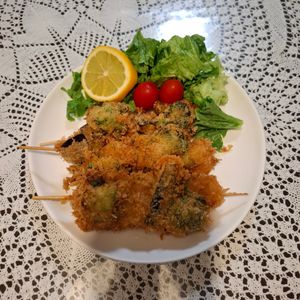 フェビアンの作ってみた!投稿(【カラフル串揚げ★】えびとブロッコリーとナスの串揚げ)