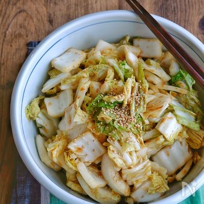 ポリ袋で簡単!白菜の即席おかかぽん酢漬け