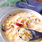 ＼オートミールで身体リセット／さつま芋と鶏肉ガーリックスープ