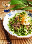 山盛り小ねぎの牛肉おろしポン酢