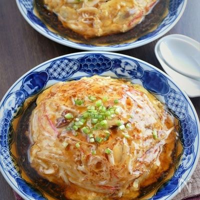 中華あんがとろ~りモヤシ入りの天津飯