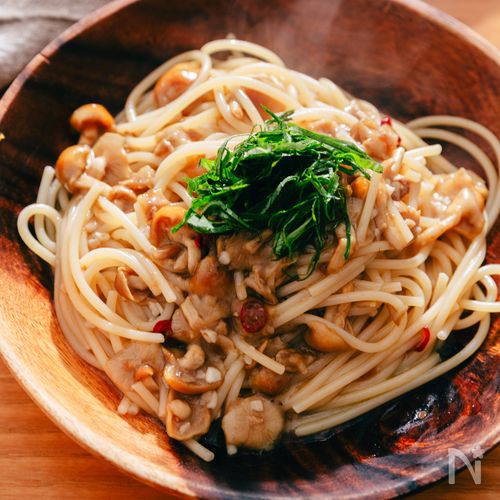 ツルッと食感！なめこペペロンチーノ