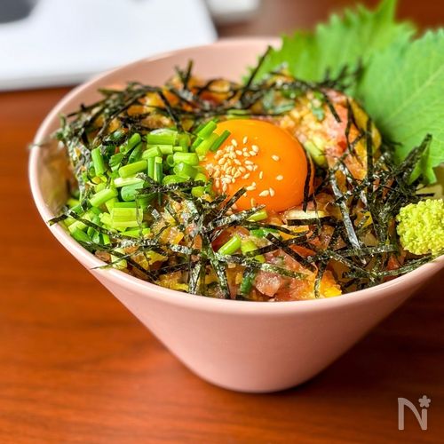 混ぜるだけ🥄濃厚トロたく丼🐟