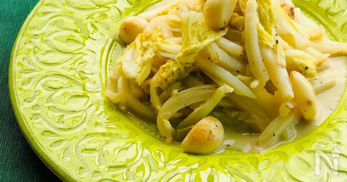 白菜のガリマヨ炒め