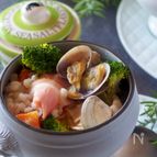 【牛乳だけ＊生クリーム不要】もち麦ヘルシークラムチャウダー