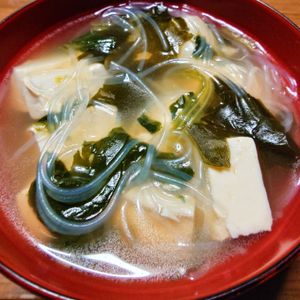 viviの作ってみた!投稿(小松菜と豚肉と豆腐のさっぱり春雨スープ)