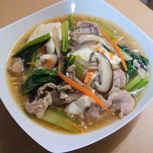 まゆのの作ってみた!投稿(小松菜と豆腐のだし醤油あん【#胃腸にやさしい #デパ地下風】)