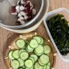 【たこときゅうりとわかめの酢の物】中華だしでコク旨◎の下準備