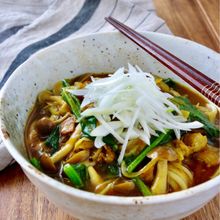 豚バラほうれん草のカレー南蛮うどん