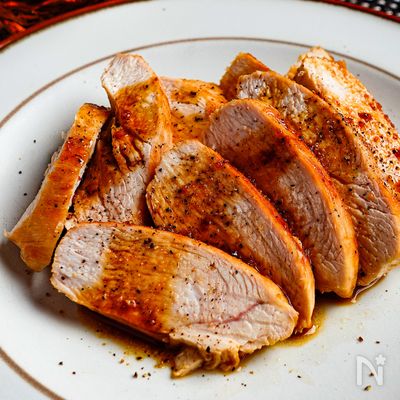 旨くて!簡単!ヘルシー!【鶏むね肉のバタポンステーキ】