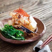焼き長芋と水菜のおひたし