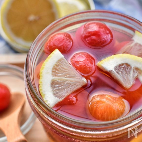 甘酸っぱさがたまらない♡レモンシロップのプチトマト漬け♡