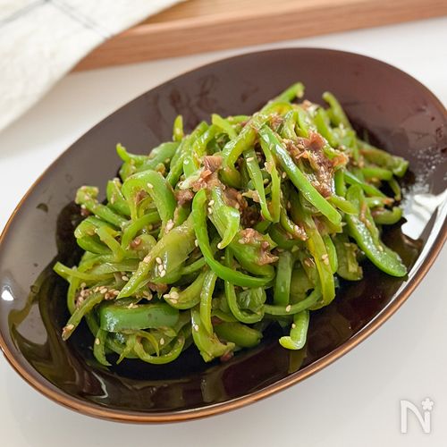 味付けひとつで簡単♪【ピーマンのおかかオイスターあえ】