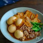 豚こまと卵と絹揚げのさっと煮