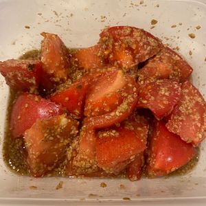 おかか昆布🍙の作ってみた!投稿(濃厚☆トマトのごま和え)