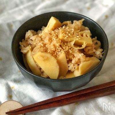 オイスターソースで！旨味たっぷりたけのこご飯♡