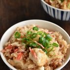 【厚揚げとカニカマの炊き込みご飯】包丁不要！