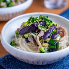 【包丁なし・レンジだけ】豚こまとなすのスタミナそうめん