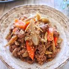 牛細切れ肉で！牛肉とごぼうとにんじんの甘辛しょうが煮