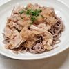 みやんの作ってみた!投稿(レンジで作ってもうまさ本格♪オリーブとすだち香るおろし肉そば)