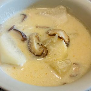 puricoの作ってみた!投稿(カブと椎茸の豆乳明太スープ)