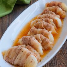 レンジで簡単！豚巻き新玉ねぎのさっぱり蒸し