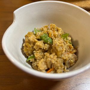 こむぎの作ってみた!投稿(昭和の定番おかず！揚げ玉入り五目おから煮)