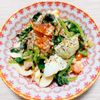よっこの作ってみた!投稿(ほうれん草と半熟卵の《にんにく♡おかかマヨサラダ》)