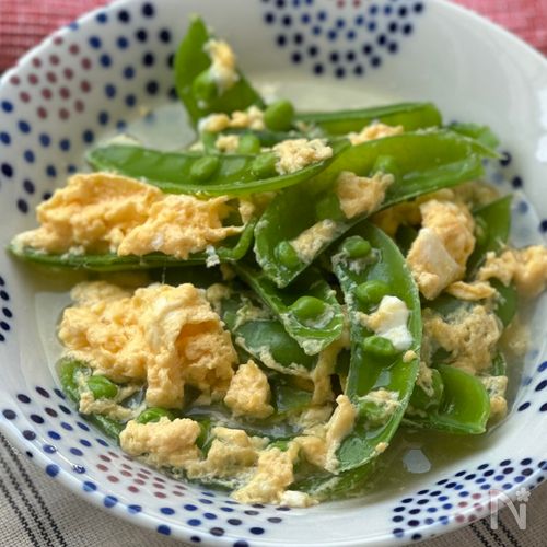 調味料は白だしだけ♪だし香る!スナップえんどうの卵とじ