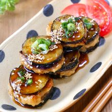 【なすのはさみ焼き】とろみ照りポン酢で絶品おかず♪
