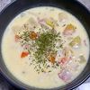 968467の作ってみた!投稿(具だくさん野菜とシーフードミックスで作るクラムチャウダー)