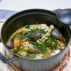 自家野菜をストウブ鍋でほぼ無水煮込み