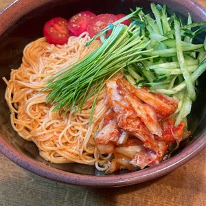 ぷいぷいの作ってみた!投稿(うま辛!そうめんビビン麺【#簡単#時短#夏休み#ランチ】)