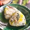 余った焼き魚で！塩サバとたくあんのボリュームおにぎり♪
