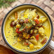 余り野菜を一斉清掃《子供も喜ぶ♡カレー豆乳スープ》
