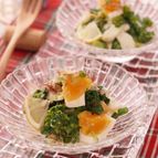 菜の花とゆで卵のサラダ＊めんつゆ＊マヨで味付け簡単