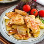 鶏むね肉とじゃがいものカレマヨ照り焼き【子どもも大好き♪】