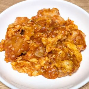 あみの作ってみた!投稿(ワンパン10分【鶏ささみのとろ玉チリソース炒め】ご飯すすむ♩)