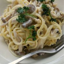 たっぷりしめじのとうふクリームスパゲッティ