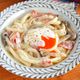トロうま♪カルボうどん【温玉でまろやか♪パパっと簡単ランチ】
