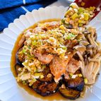ソースはレンジで簡単♪
茄子と豚バラの香味ねぎポンソース