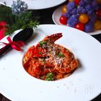 渡り蟹のトマトクリームパスタ