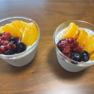 こむぎの作ってみた!投稿(ヘルシーおやつ【シナモン風味のチアシード・プディング】)