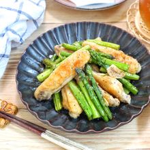 ご飯がすすむ♡『手羽中とアスパラのうまガーリック炒め』